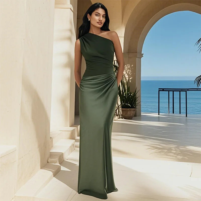 Olivia New York™ | Maxi Dress with a Guilt in Satin
