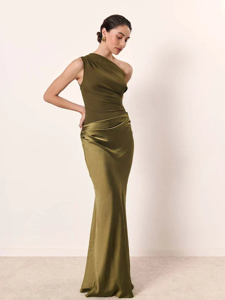 Olivia New York™ | Maxi Dress with a Guilt in Satin