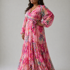 Olivia New York™ | Wrap Dress with Floral Print