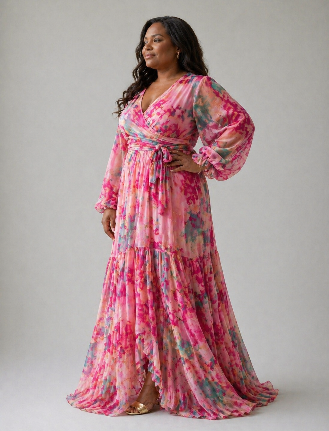 Olivia New York™ | Wrap Dress with Floral Print