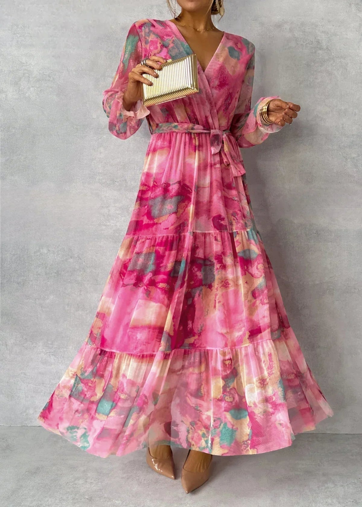 Olivia New York™ | Wrap Dress with Floral Print