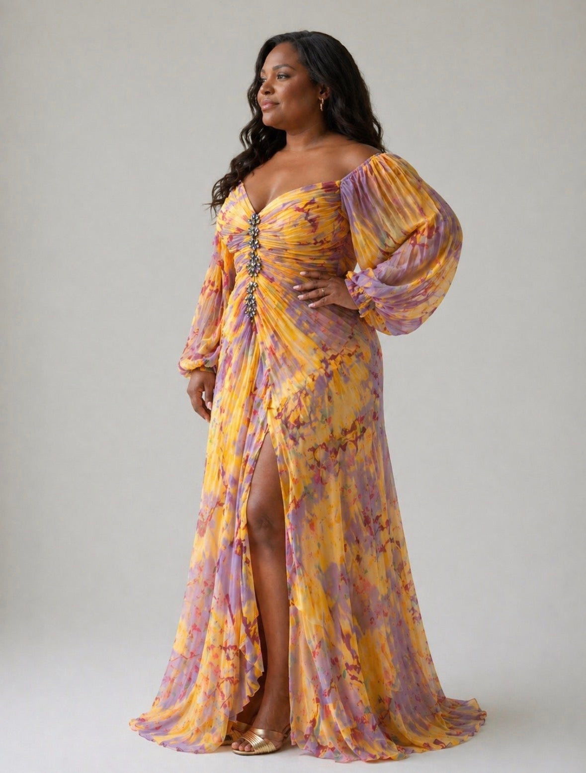 Olivia New York™ | Elegant Dress with V-Neck
