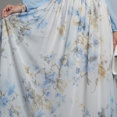 Augusta | V Neck Sheer Bodice Floral Maxi Dress
