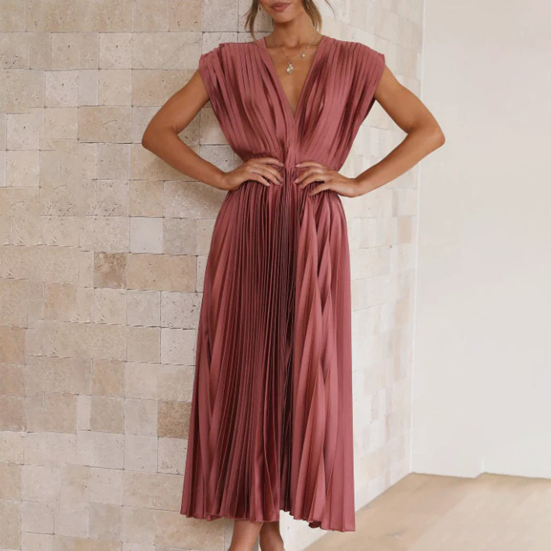 Olivia New York™ | Timeless Pleated Midi Dress