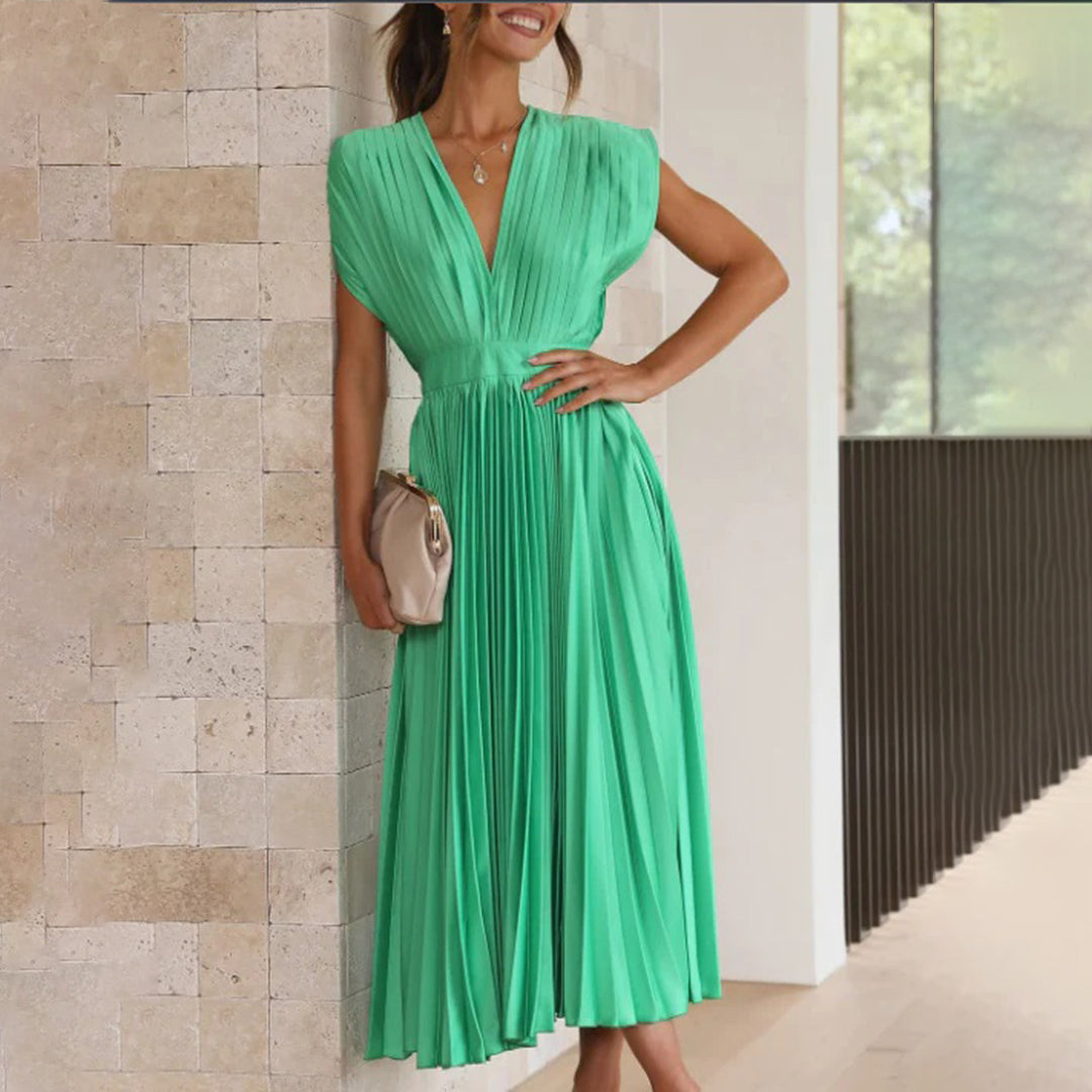 Olivia New York™ | Timeless Pleated Midi Dress