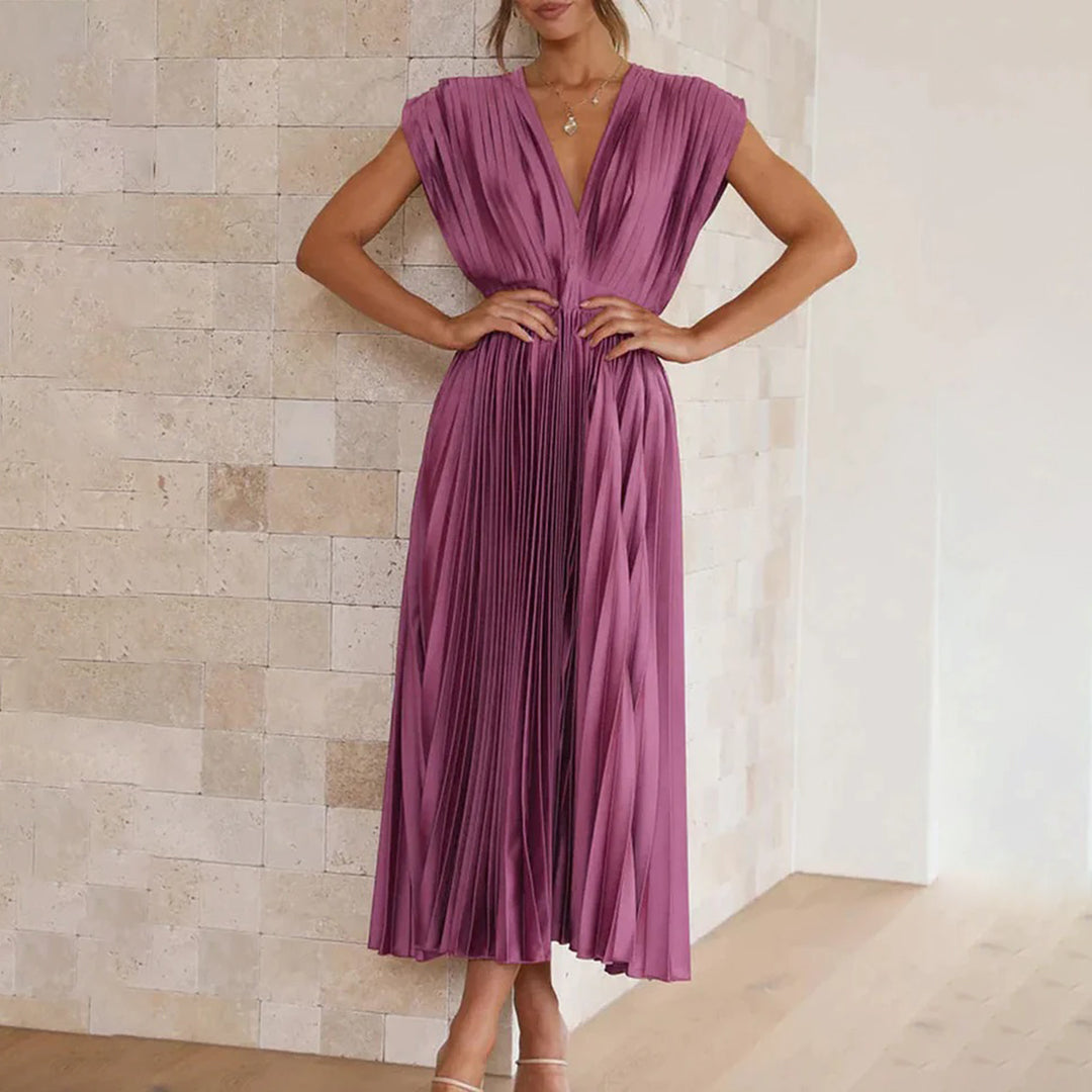 Olivia New York™ | Timeless Pleated Midi Dress