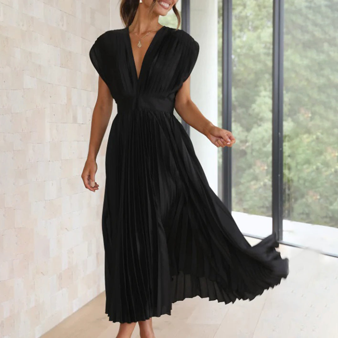 Olivia New York™ | Timeless Pleated Midi Dress
