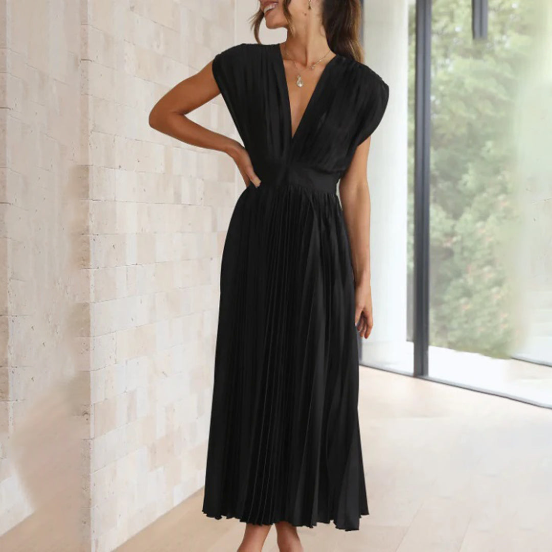 Olivia New York™ | Timeless Pleated Midi Dress