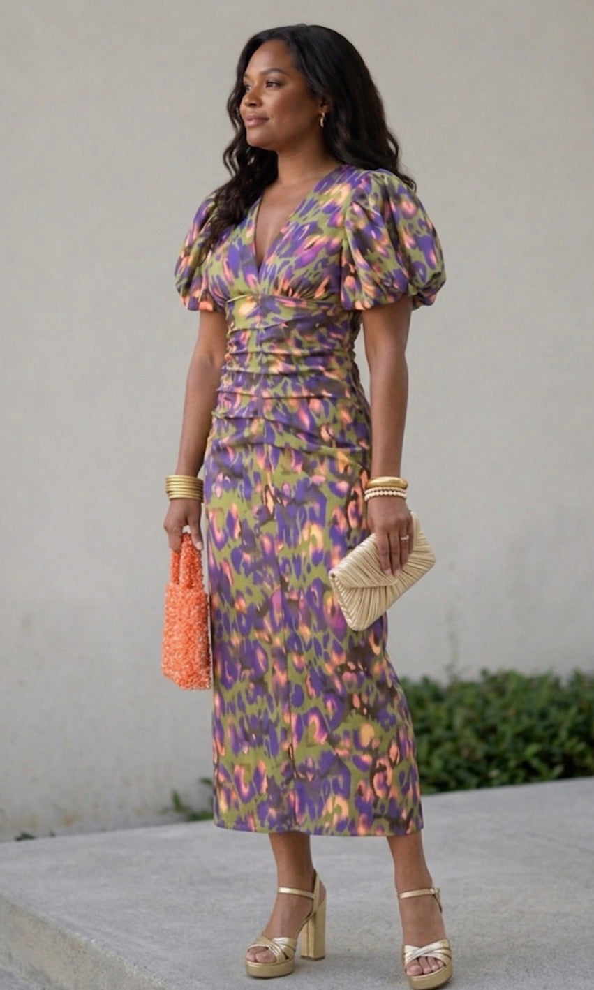 Olivia New York™ | Dress with Puff Sleeves