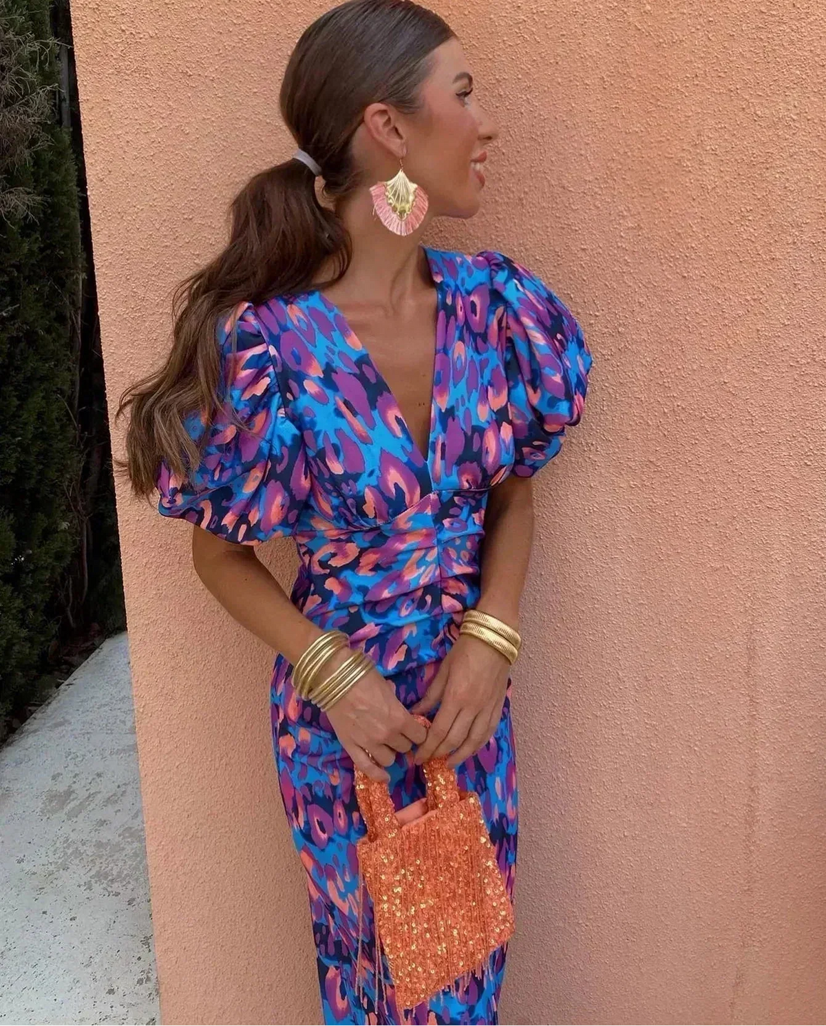 Olivia New York™ | Dress with Puff Sleeves