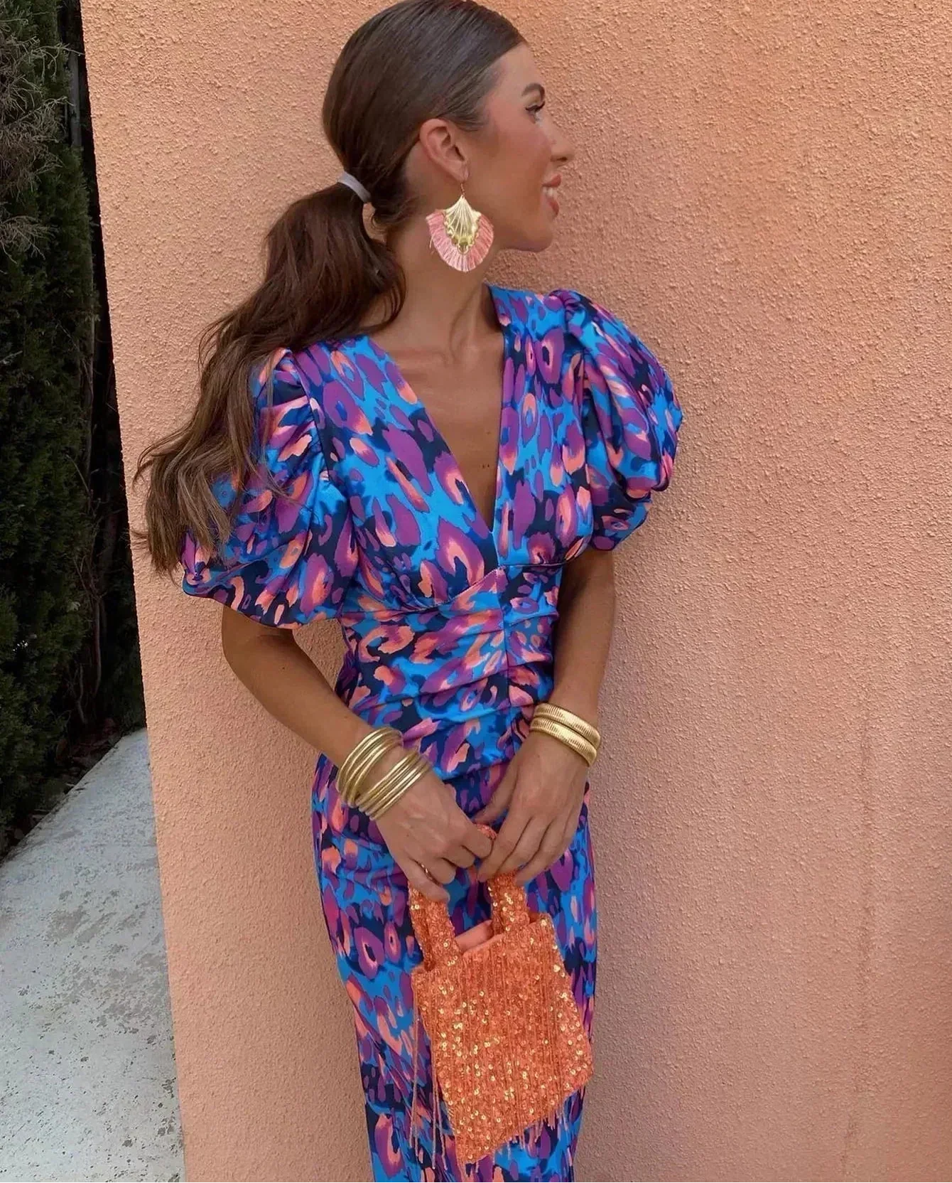 Olivia New York™ | Dress with Puff Sleeves