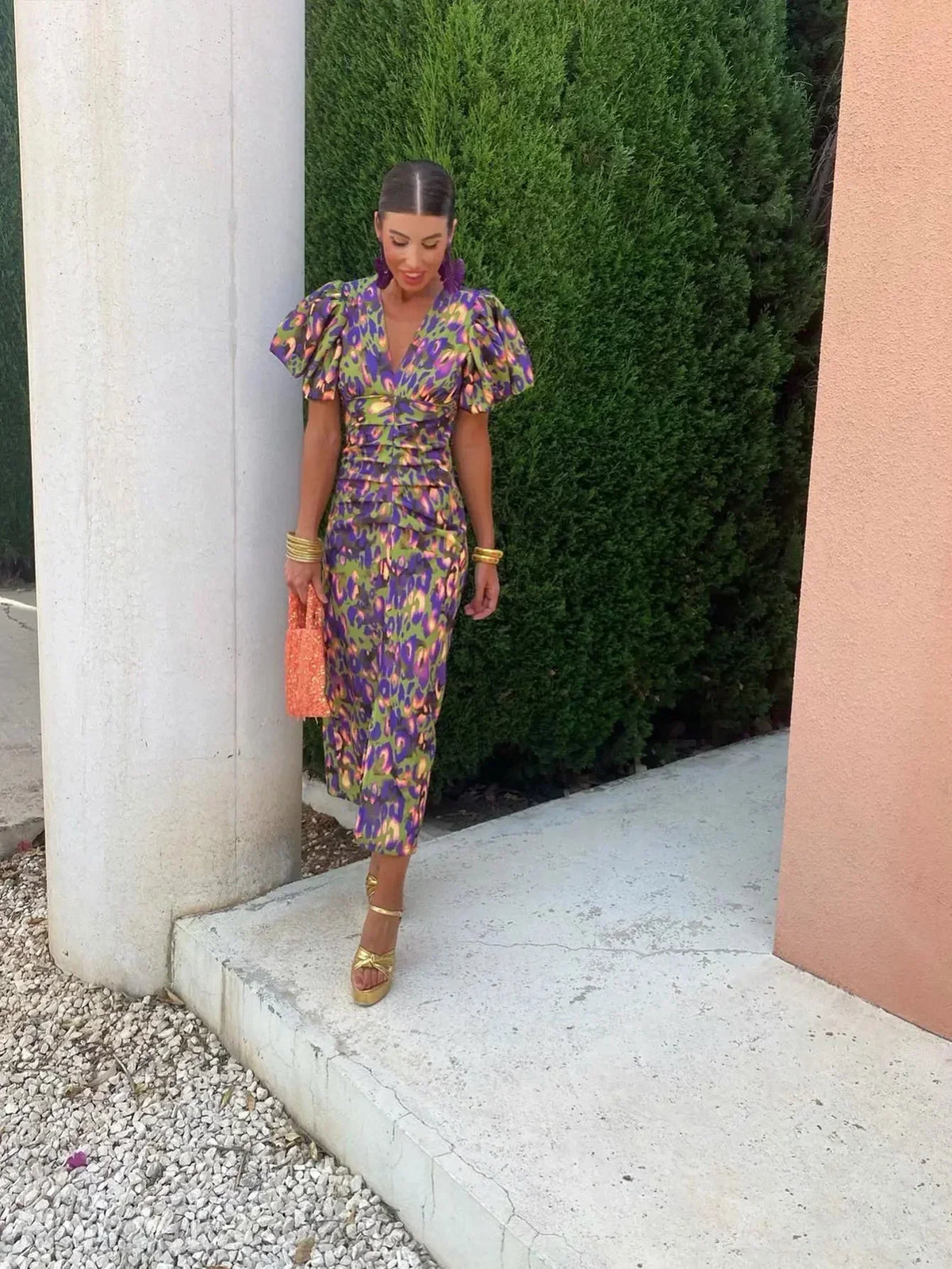 Olivia New York™ | Dress with Puff Sleeves