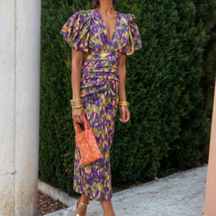 Olivia New York™ | Vivid Pleated Midi Dress