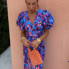 Olivia New York™ | Vivid Pleated Midi Dress