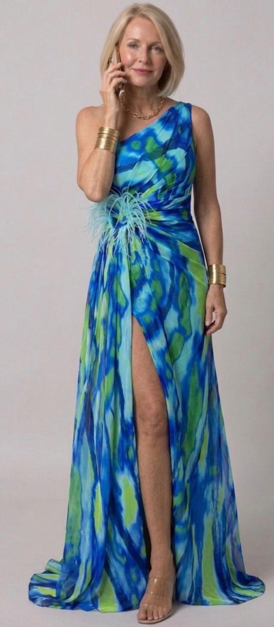 Olivia New York™ | Vibrant Draped Dress