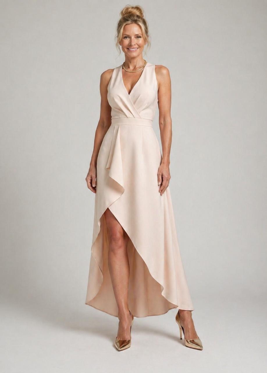 Olivia New York™ |Midi Wrap Dress with V-Neck