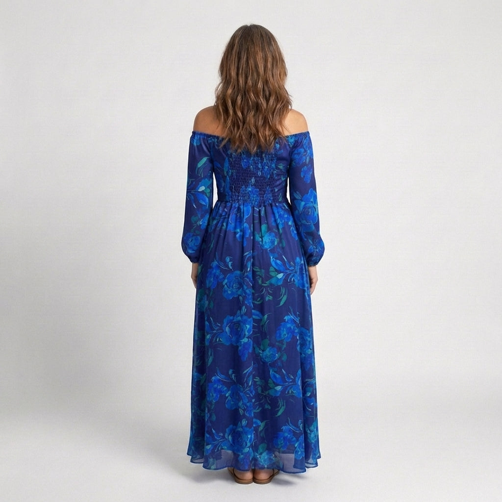 Olivia New York™ | Off Shoulder Floral Maxi Dress
