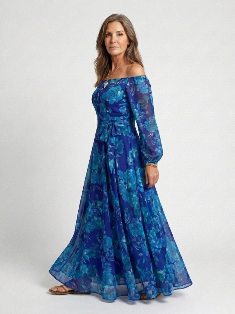 Olivia New York™ | Off Shoulder Floral Maxi Dress