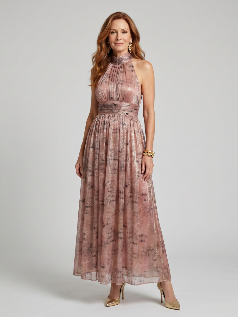 Olivia New York™ | Textured Finish Sleeveless Midi Dress