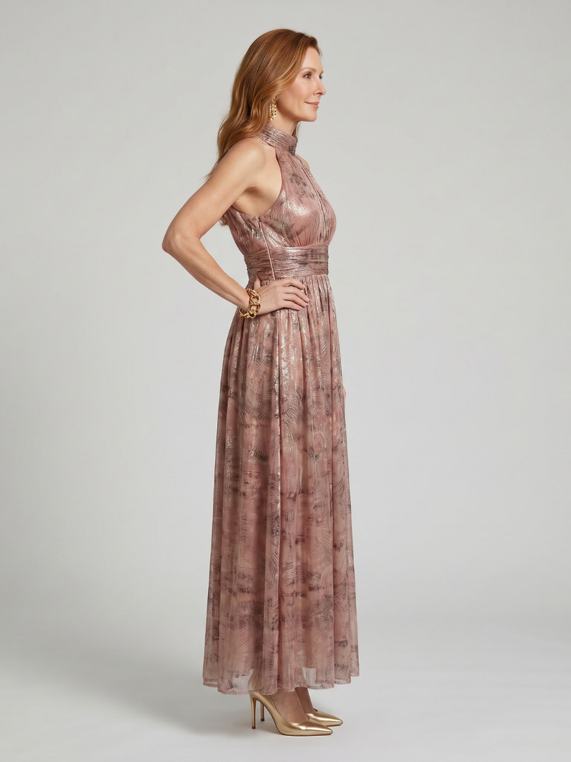 Olivia New York™ | Textured Finish Sleeveless Midi Dress