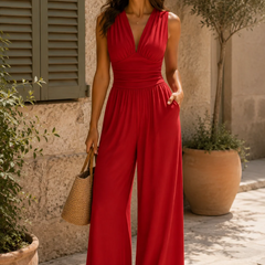 Charity – Elegant Sleeveless Wide-Leg Jumpsuit