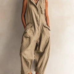 Alessia™ - Casual Sleeveless Cargo Jumpsuit
