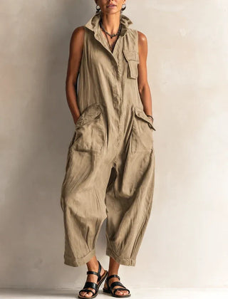 Alessia™ - Casual Sleeveless Cargo Jumpsuit