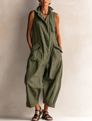 Alessia™ - Casual Sleeveless Cargo Jumpsuit