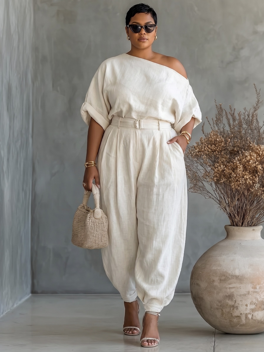 Eleanor™ - Elegant One Shoulder Two-Piece Summer Set