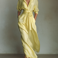 Anisha™ - Summer Linen Maxi Shirt Dress