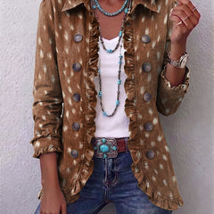 Nolinda™ | Bohemian Animal-Print Ruffled Jacket