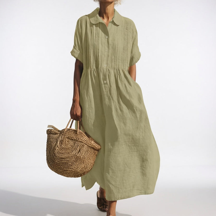 Lysa | Flowy Cotton Shirt Dress