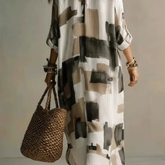 Sorella | Abstract Print Maxi Shirt Dress
