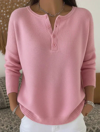 Helena™ | Henley Button-Up Knit Sweater
