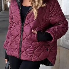 Camila | Women's Diamond Quilted Hooded Zip-Up Puffer Jacket