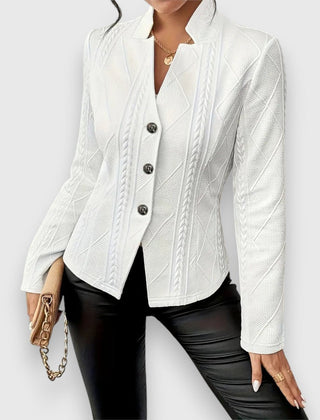 Scarlett | Women's Cable-Knit Mock-Neck Long-Sleeve Fitted Sweater