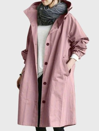 Amelia | Women's Hooded Waterproof Relaxed-Fit Long Trench Coat