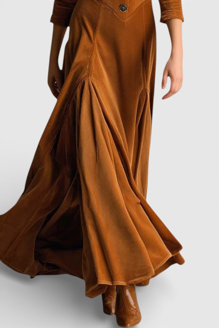 Camelia Long Velvet Blazer Style Dress