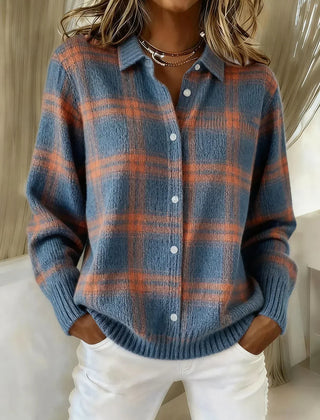 ANNA | PLAID KNIT CARDIGAN