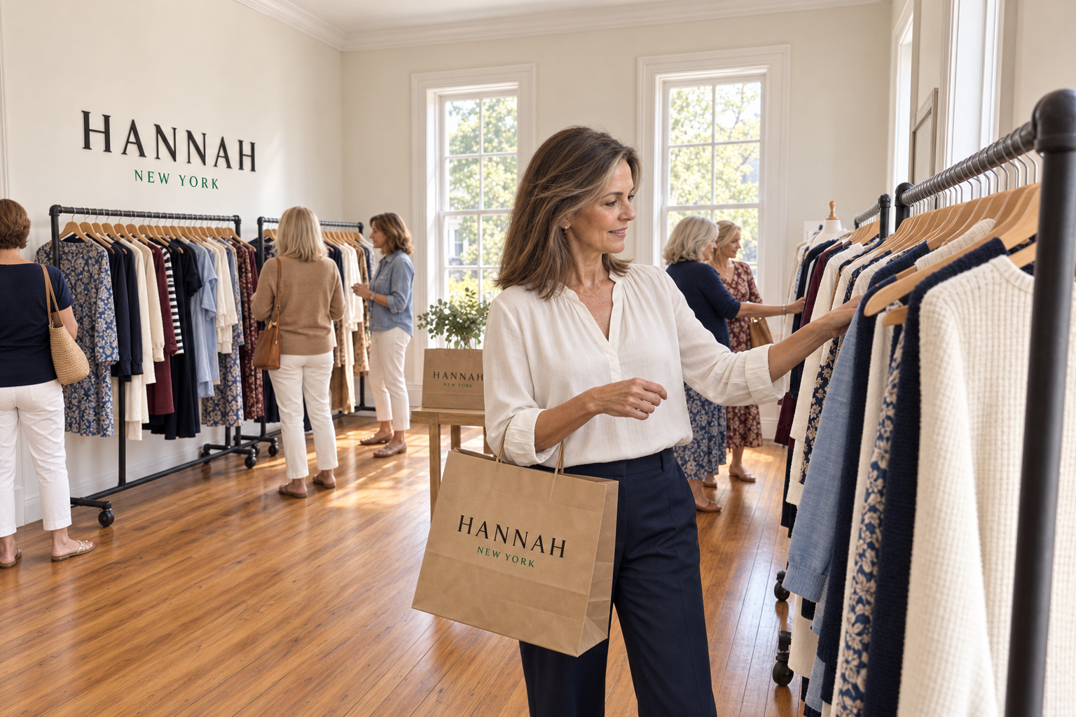A shopping moment inside the Hannah New York boutique concept